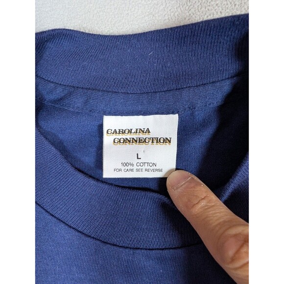 Vtg United States Navy T Shirt Mens L Blue Graphic Logo Short Double Sleeve 90s - Picture 4 of 9